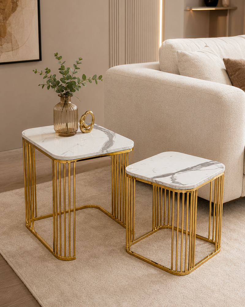 Tyrion – Stainless Steel Side Tables - alternate lifestyle view