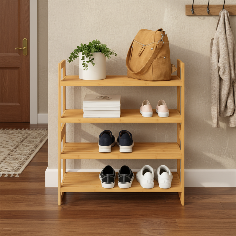 Nazzam - Shoe Rack 4 Tier Organizer - lifestyle view