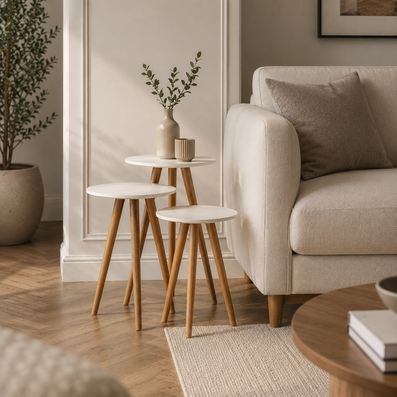 Ta’too’a – Set of 3 with Solid Wood Legs - lifestyle view