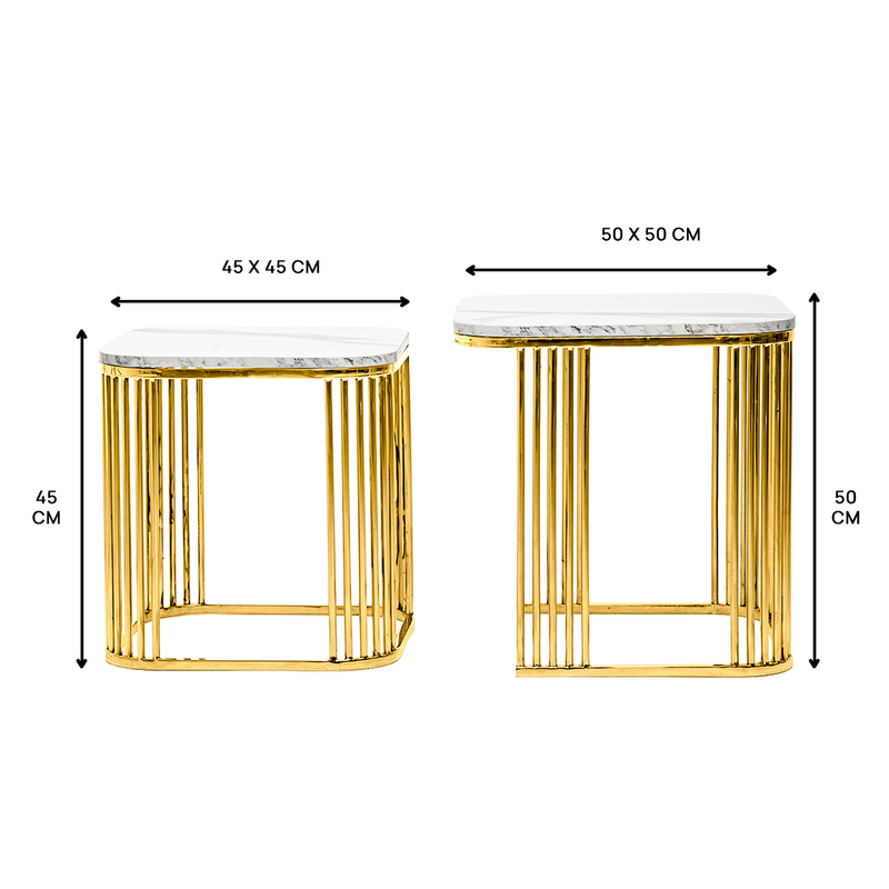 Tyrion – Stainless Steel Side Tables - dimensions and specifications