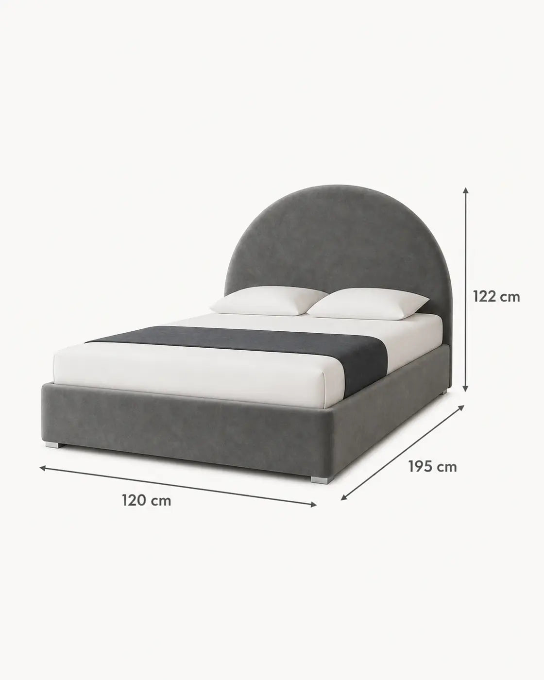 Halo – Curved Kids Bed | Gray – مقاسات المنتج