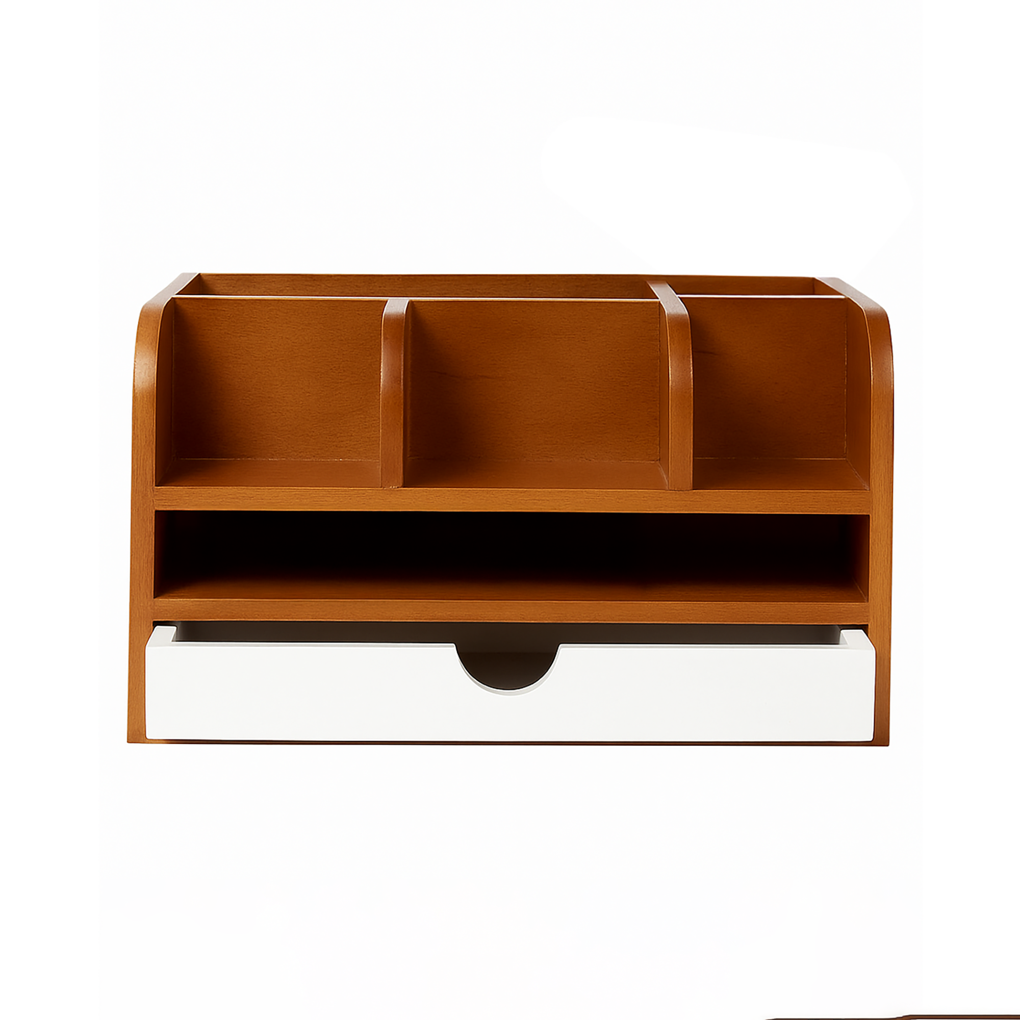 Minimalist Wooden Desk Organizer – Double Layer