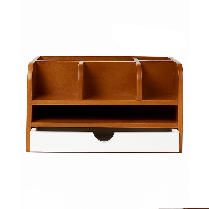 Minimalist Wooden Desk Organizer – Double Layer