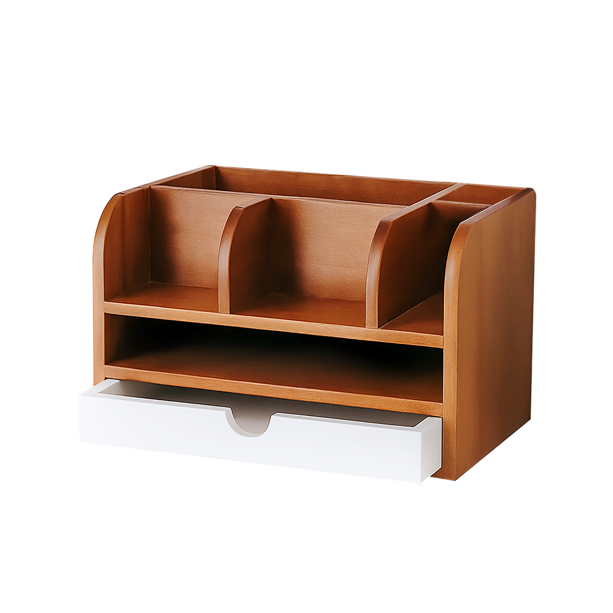 Minimalist Wooden Desk Organizer – Double Layer