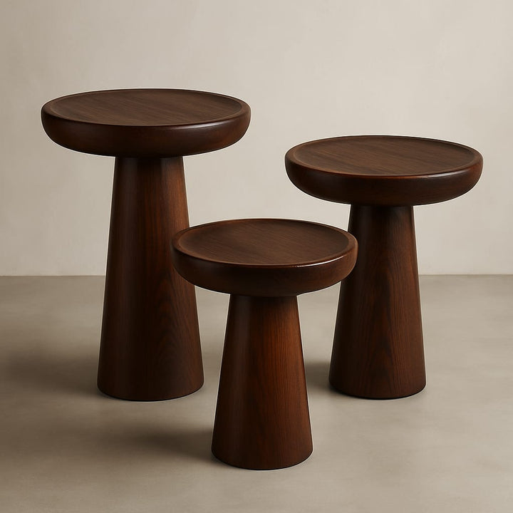 Modern Wooden Side Table Set – 3 Pieces