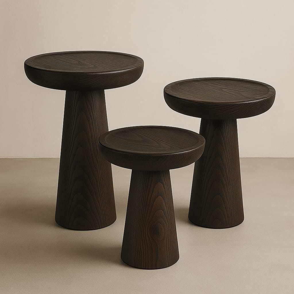 Modern Wooden Side Table Set – 3 Pieces