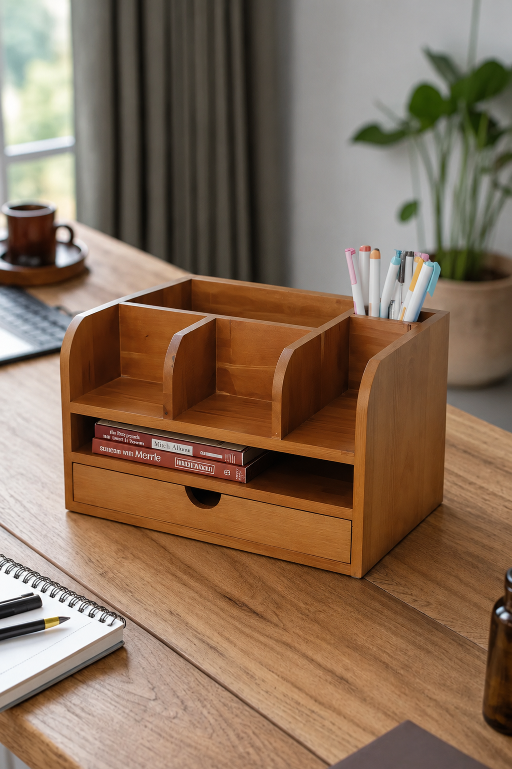 Rivo- Wooden Desk Organizer