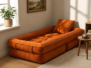 RAHA — كنبة أرضية 3 في 1 | Foldable Lounge Sofa Bed - material and detail close-up