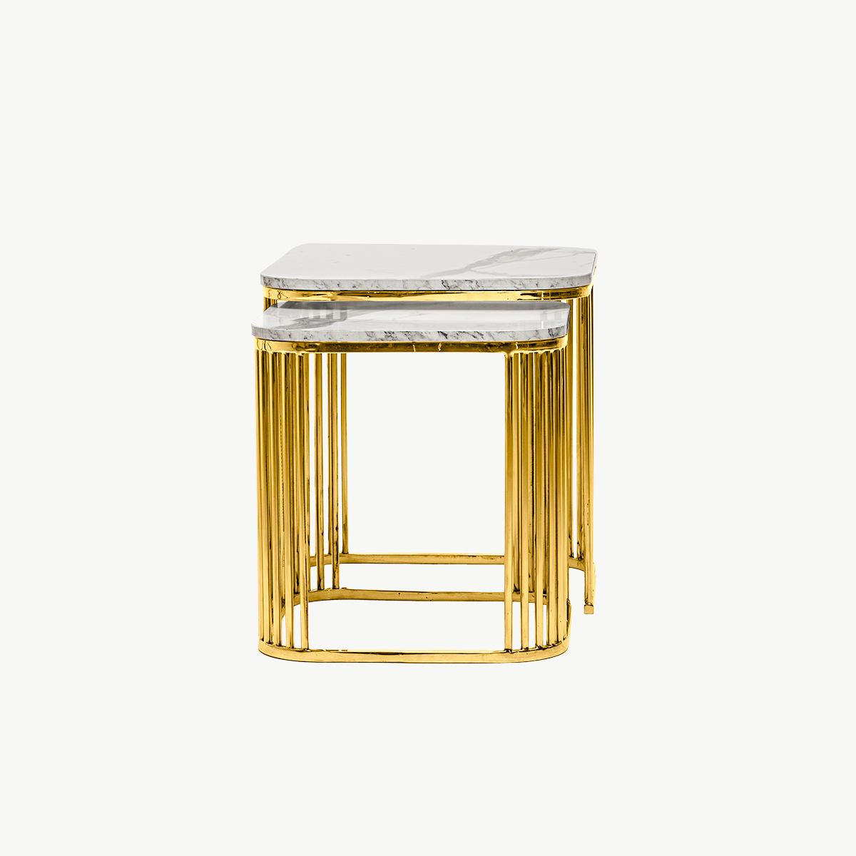 Modern Marble & Stainless Steel Side Tables – Elegant & Versatile Set