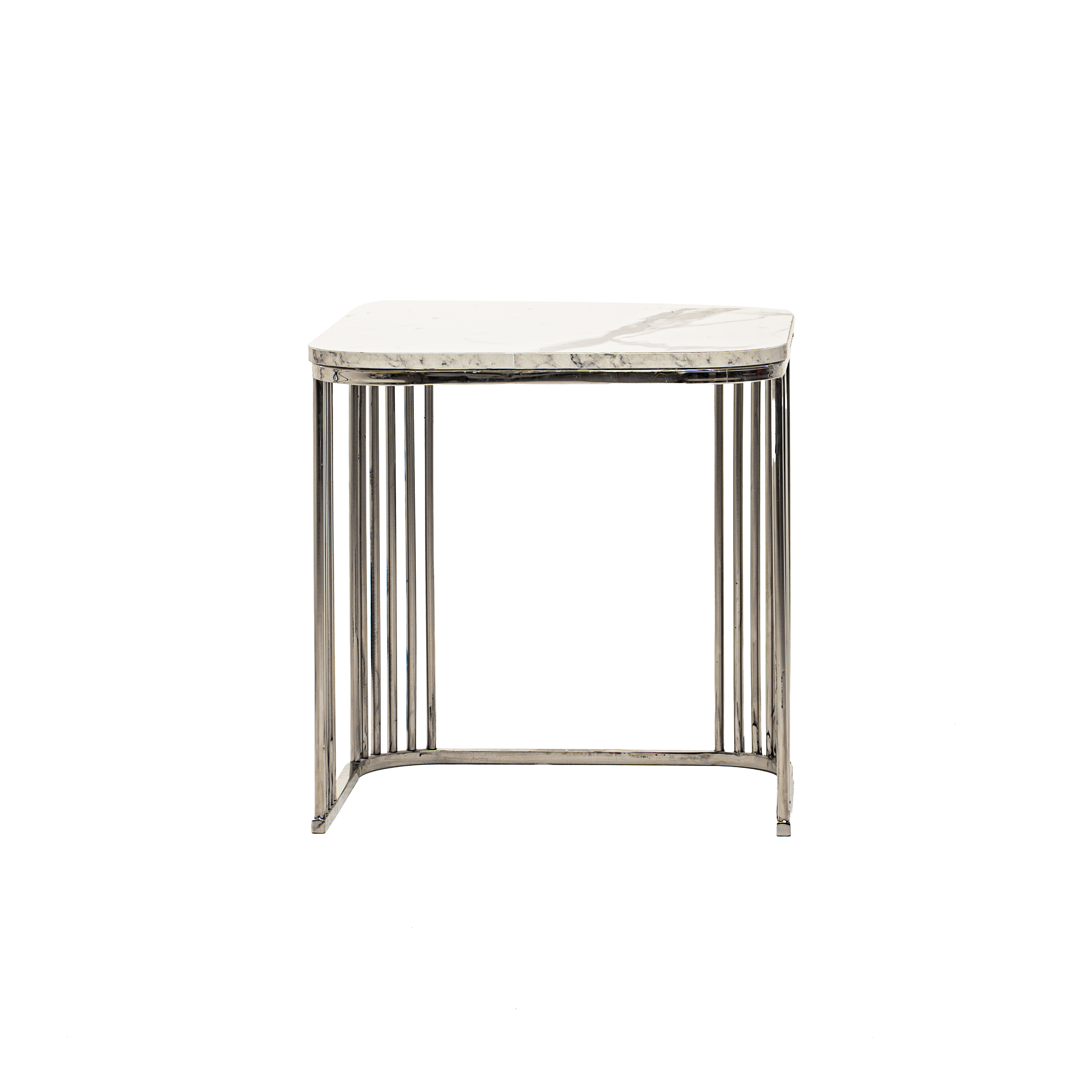 Modern Marble & Stainless Steel Side Tables – Elegant & Versatile Set
