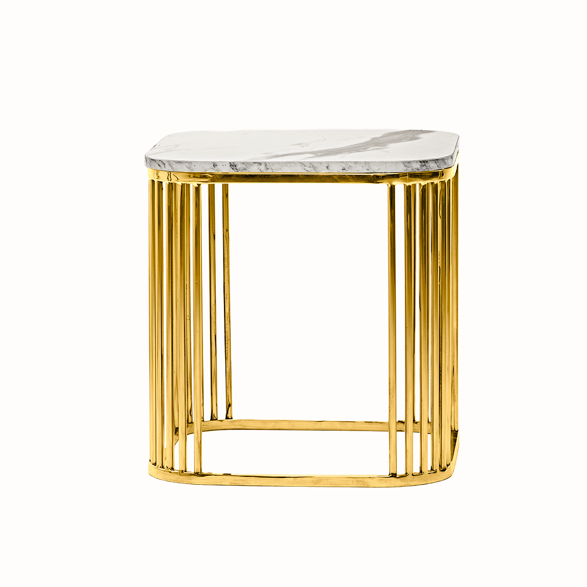 Modern Marble & Stainless Steel Side Tables – Elegant & Versatile Set