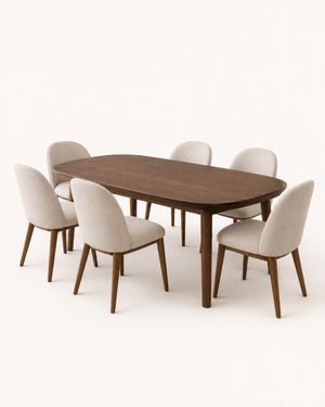 Arden seven-piece dining set – studio view