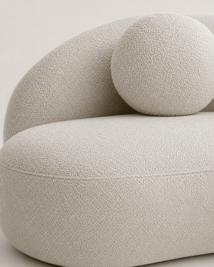 Arova two-seater sofa off-white textured fabric detail