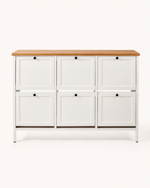 Cella six-unit shoe cabinet on ILEERA soft off-white background