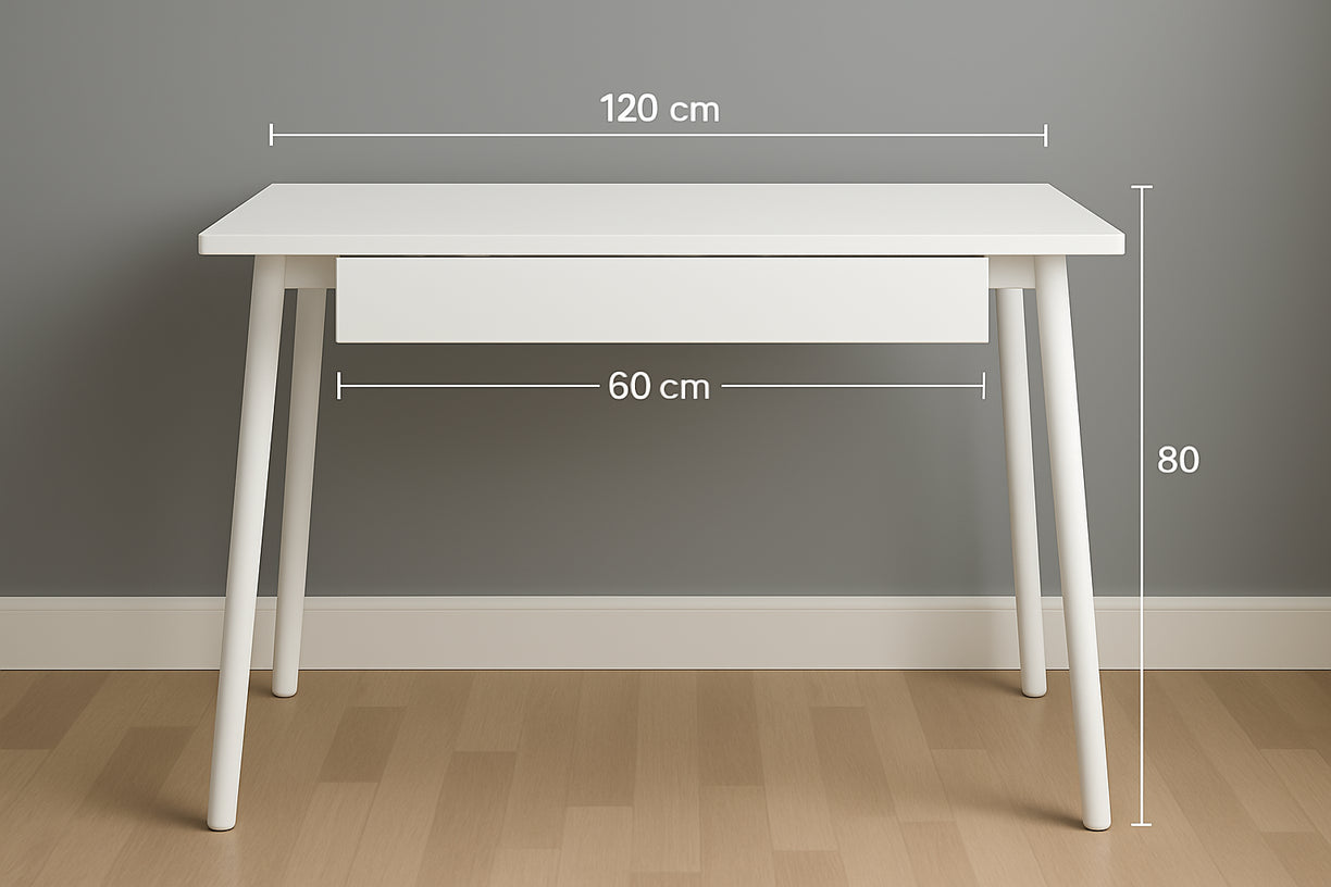 Minimalist Wooden Desk – Solid Beech with Functional Drawer