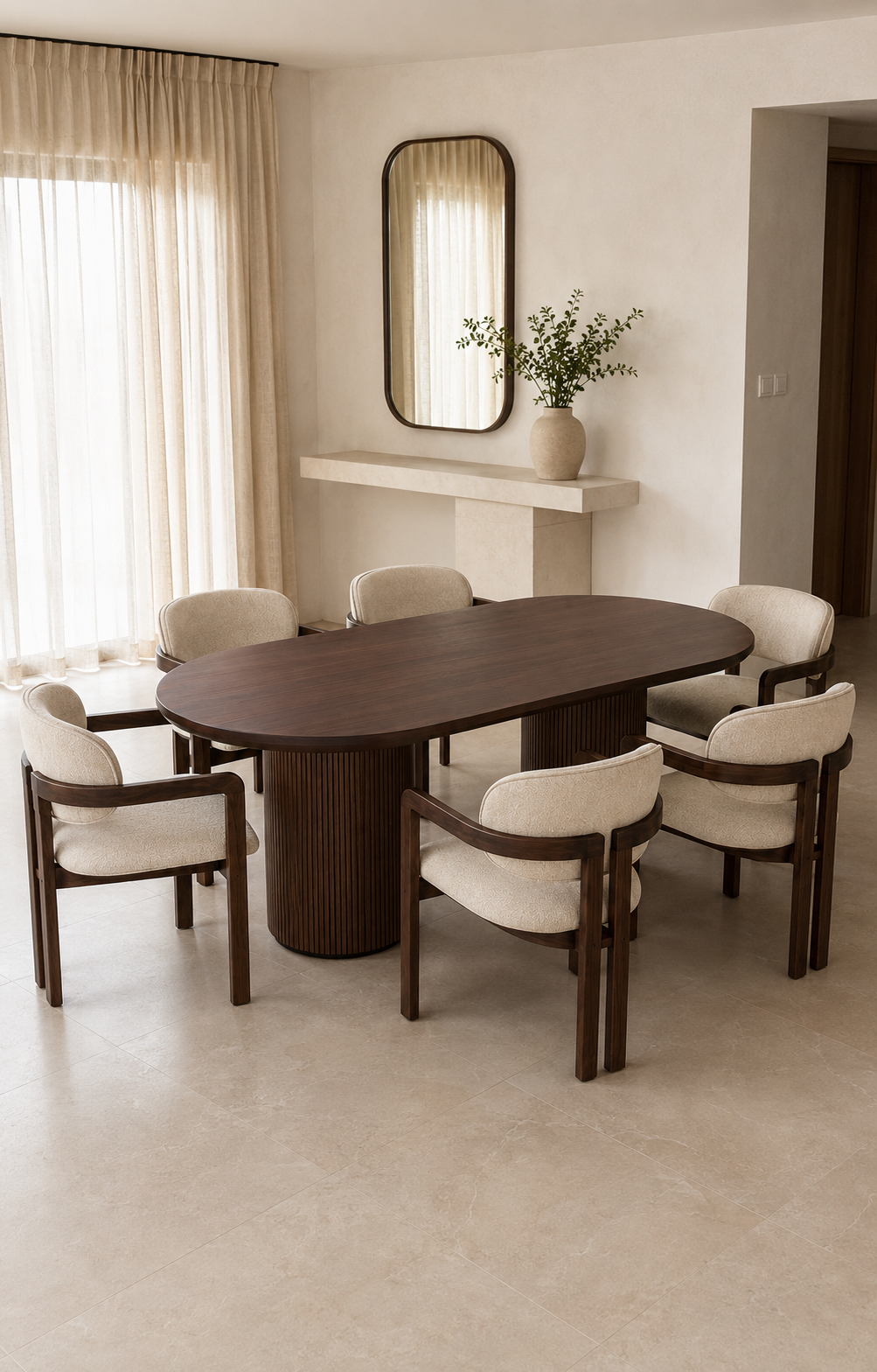 Elara – Oval Panda Dining Set