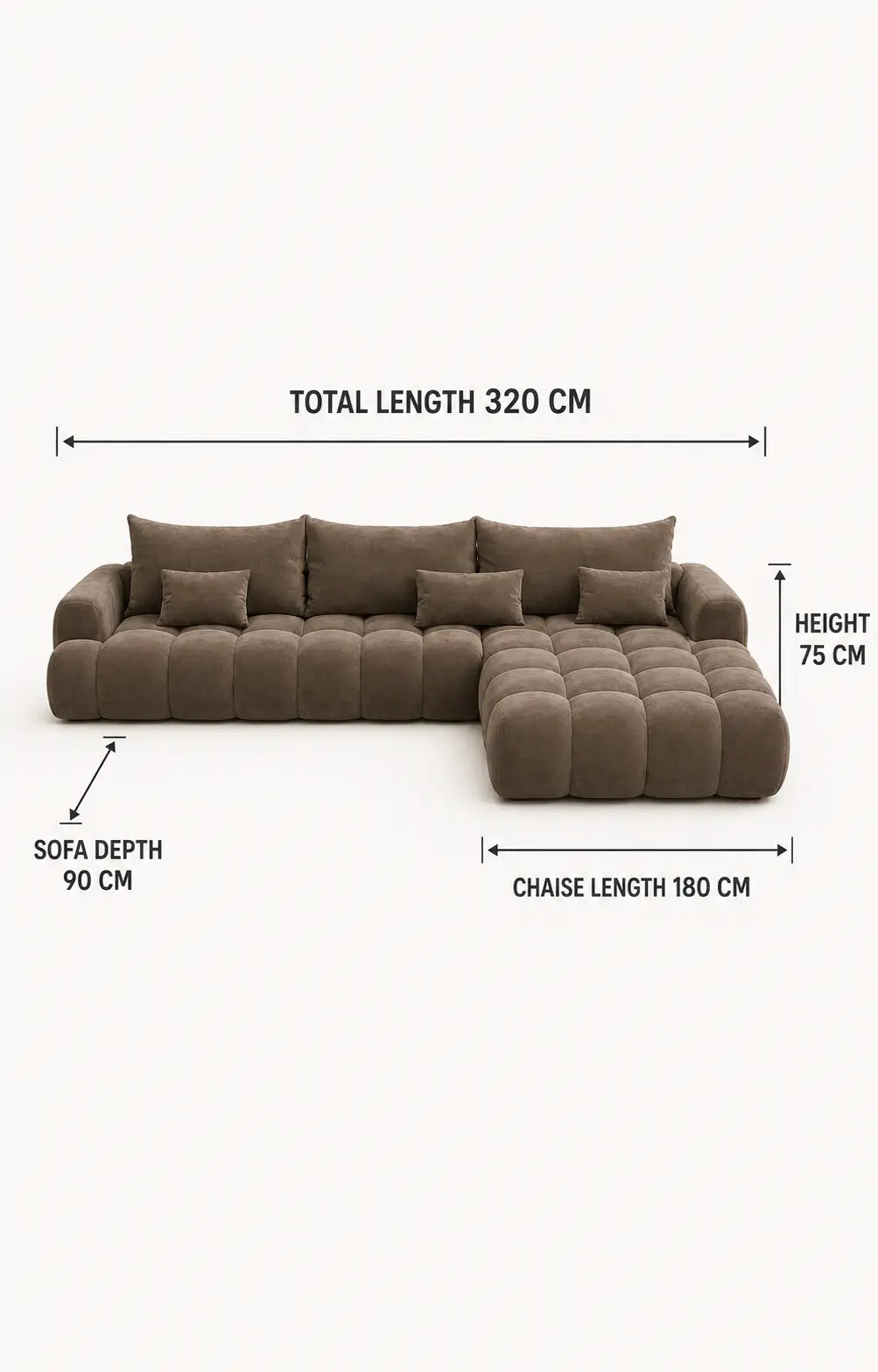 Cove corner sofa dimensions