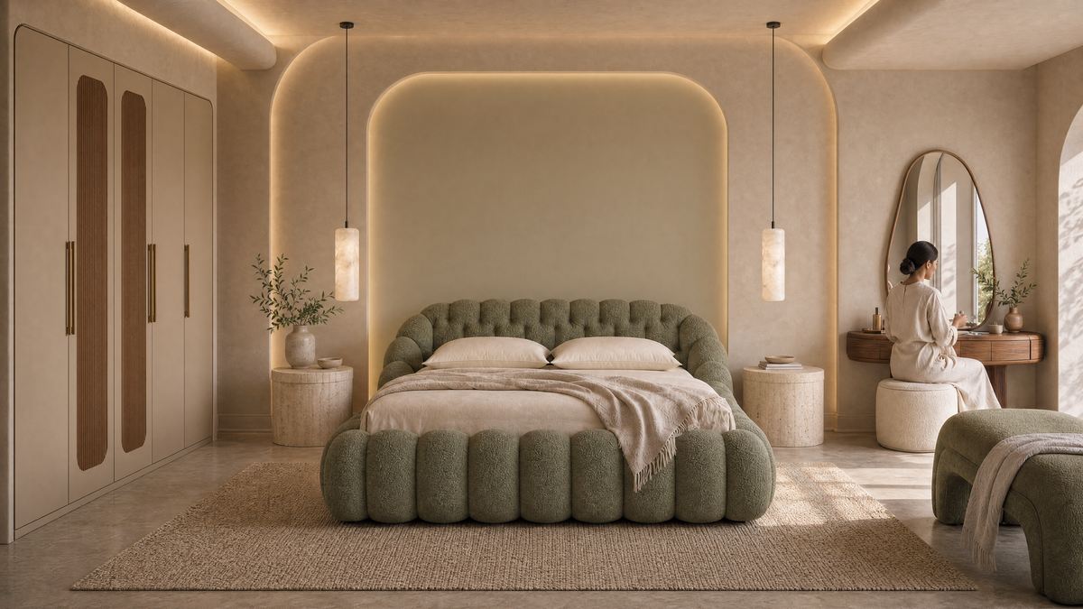 ILEERA Mallow complete bedroom suite hero with wardrobe and vanity
