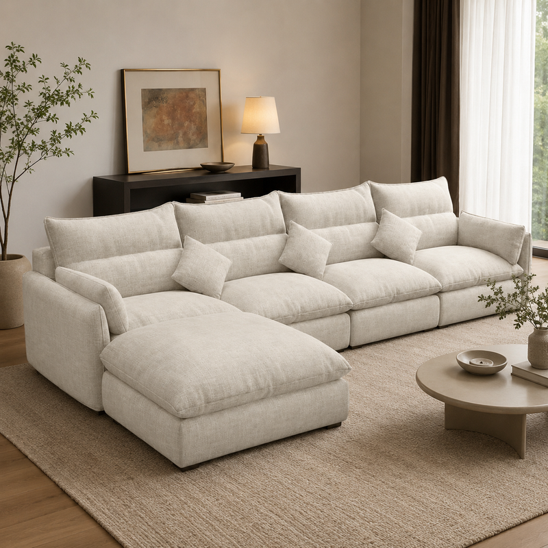 ركنة L Shape مودرن داخل غرفة معيشة راقية