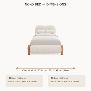 مقاسات سرير Noko لمقاسي مرتبة 160 و180 سم