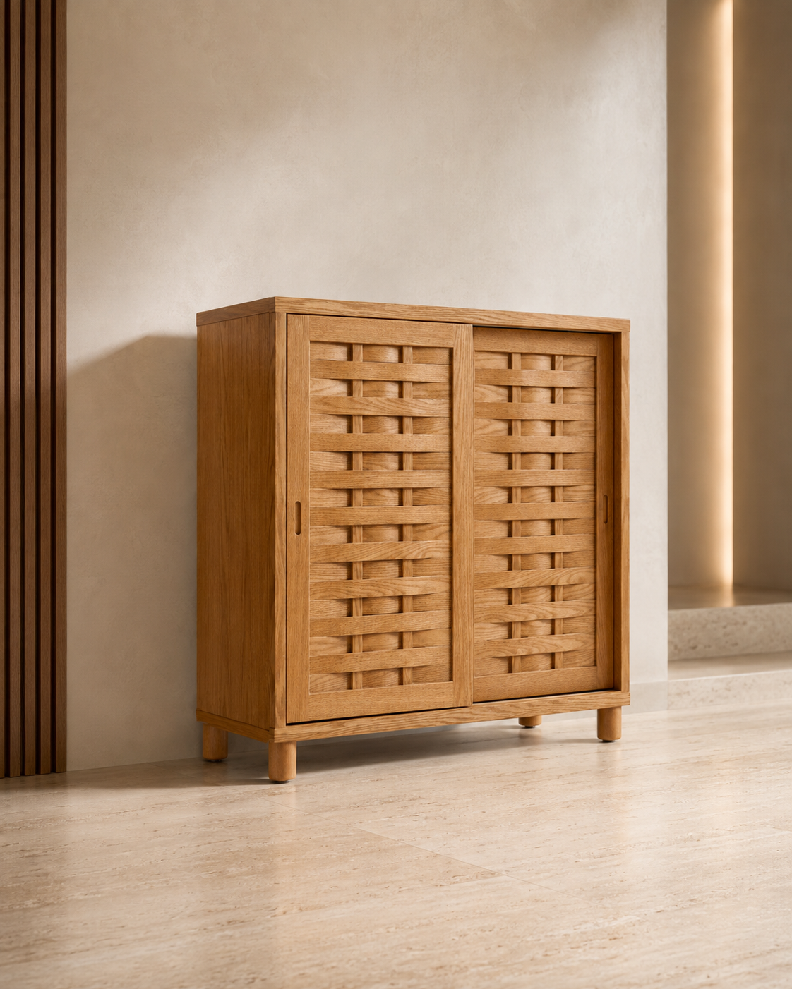 Looma – Woven Sliding Shoe Cabinet
