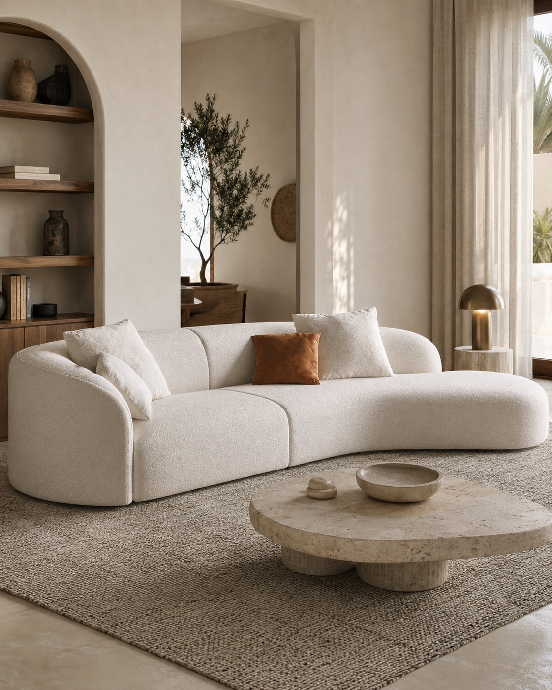 Marea – Bouclé L-Shape Sofa