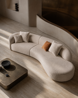 Marea bouclé L-shape sofa – ultra-modern interior