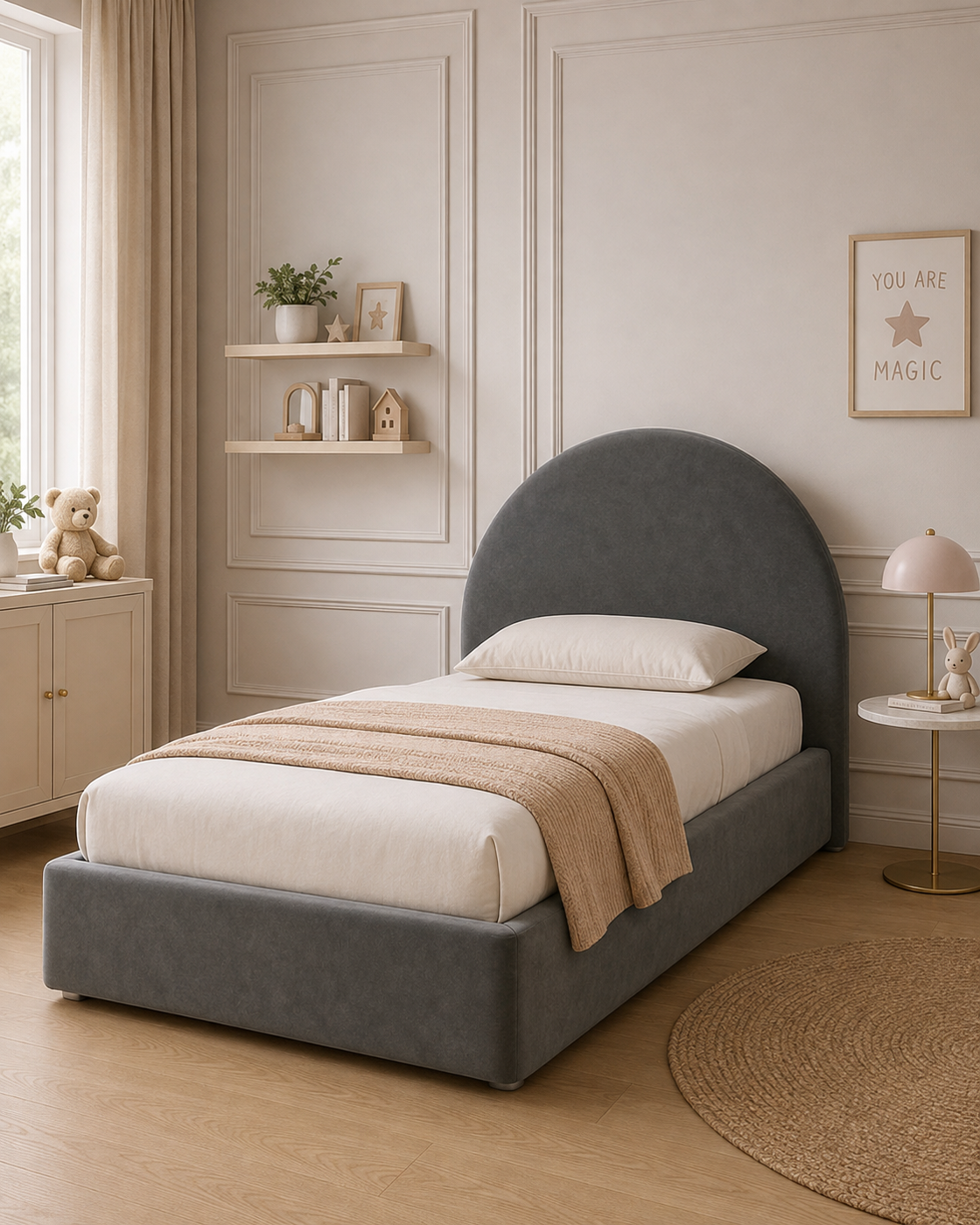 Halo – Curved Kids Bed | Gray