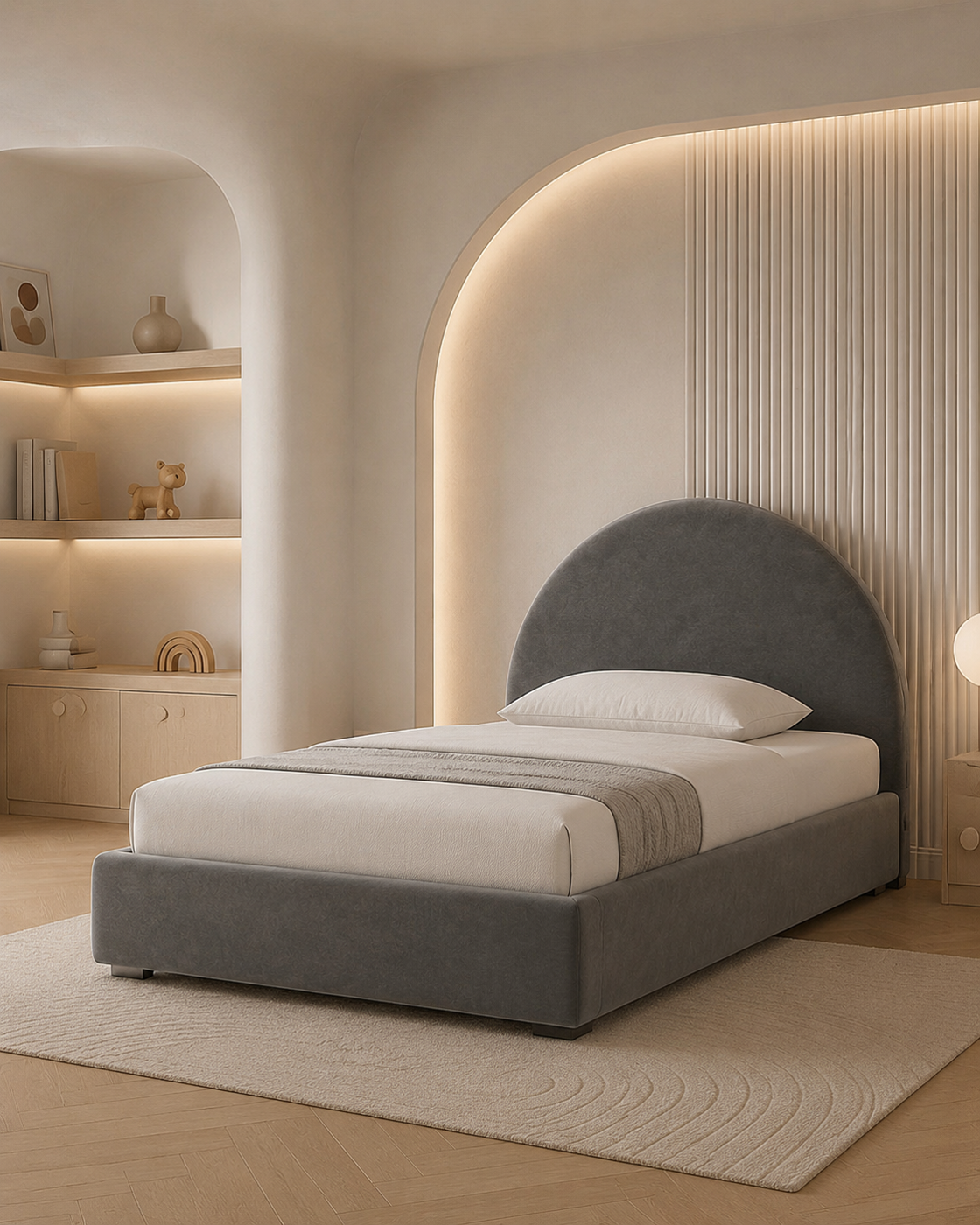Halo – Curved Kids Bed | Gray