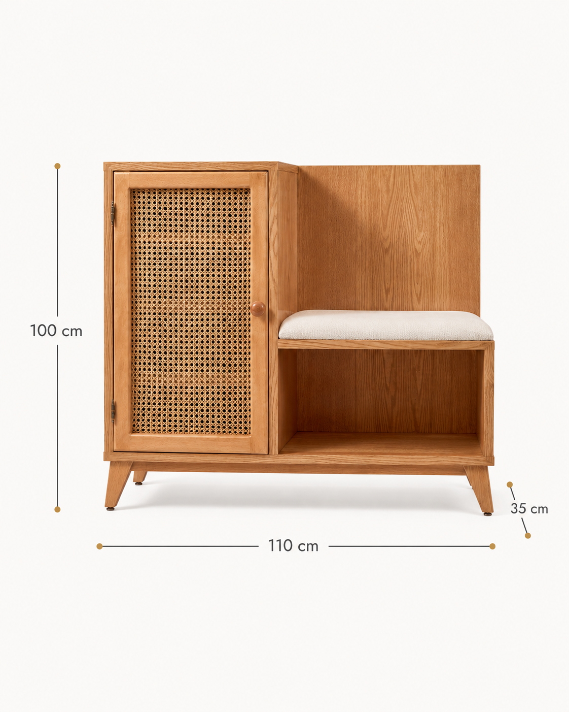 Nara – Rattan Shoe Bench