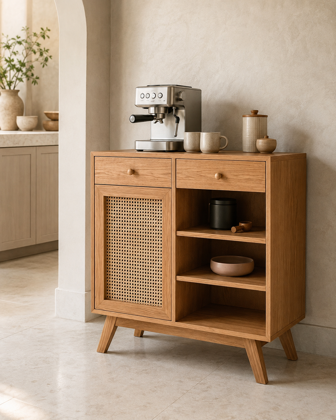 Nola – Rattan Coffee Bar Cabinet
