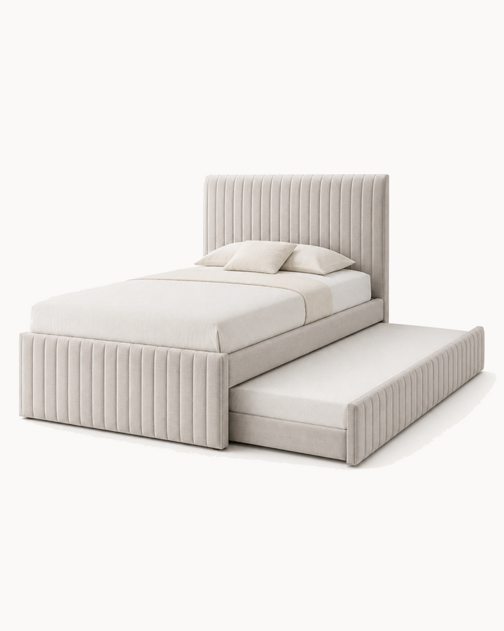 Linea – Channelled Pull-Out Bed | Beige – صورة المنتج الرئيسية