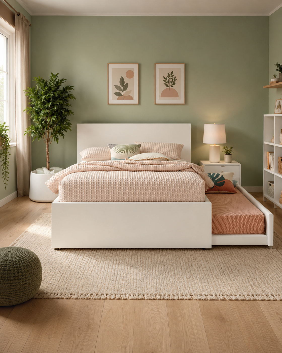Tiva – Pull-Out Kids Bed | Off-White