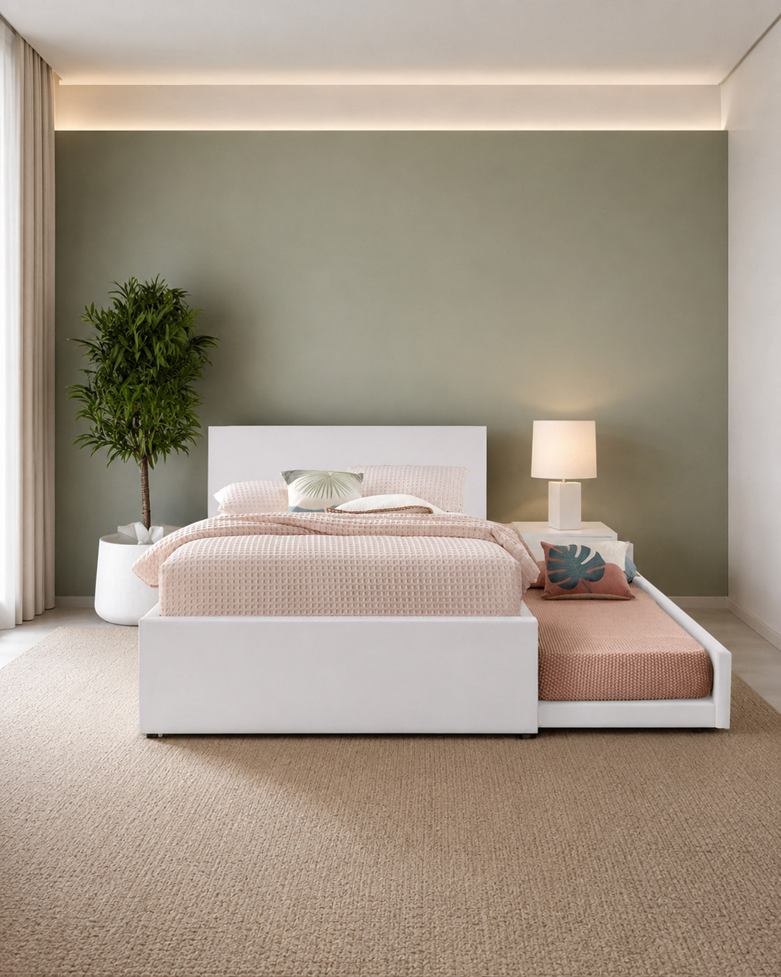 Tiva – Pull-Out Kids Bed | Off-White