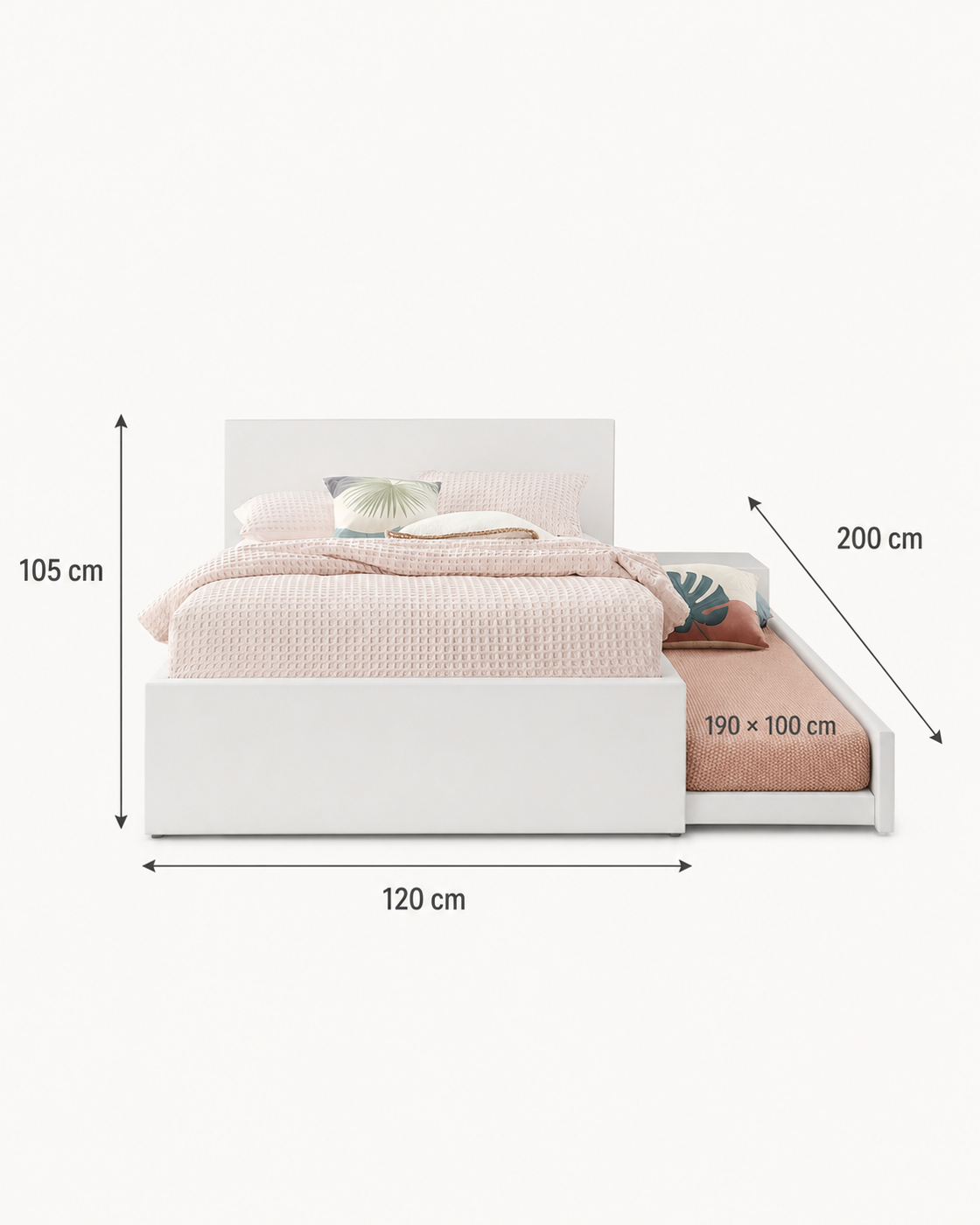 Tiva – Pull-Out Kids Bed | Off-White