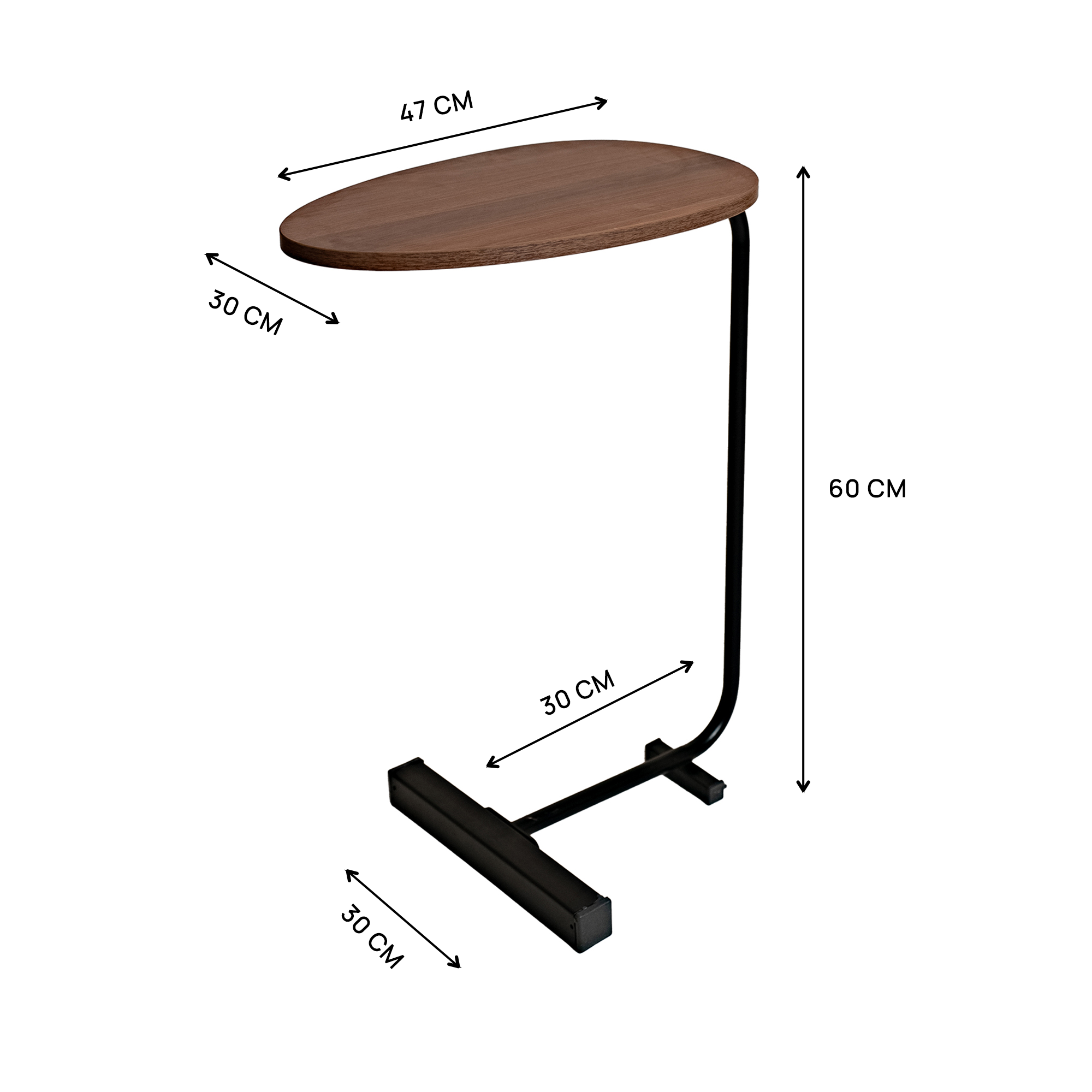 Modern C-Shaped Side Table – Smart & Compact