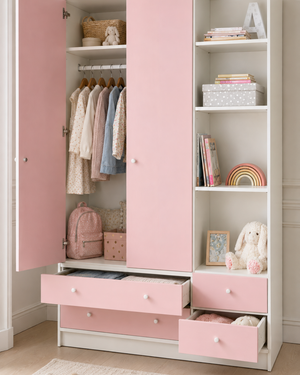 Rosie Loft – Kids Wardrobe with Drawers – صورة استخدام عملية