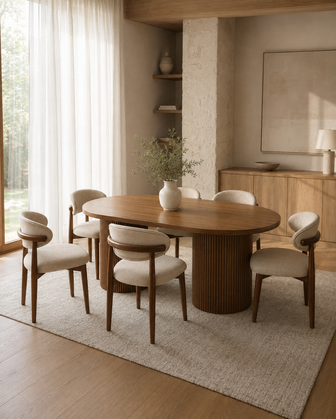 Selva – 7-Piece Reeded Dining Set