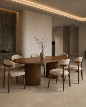 Selva seven-piece dining set in ultra-modern dining room