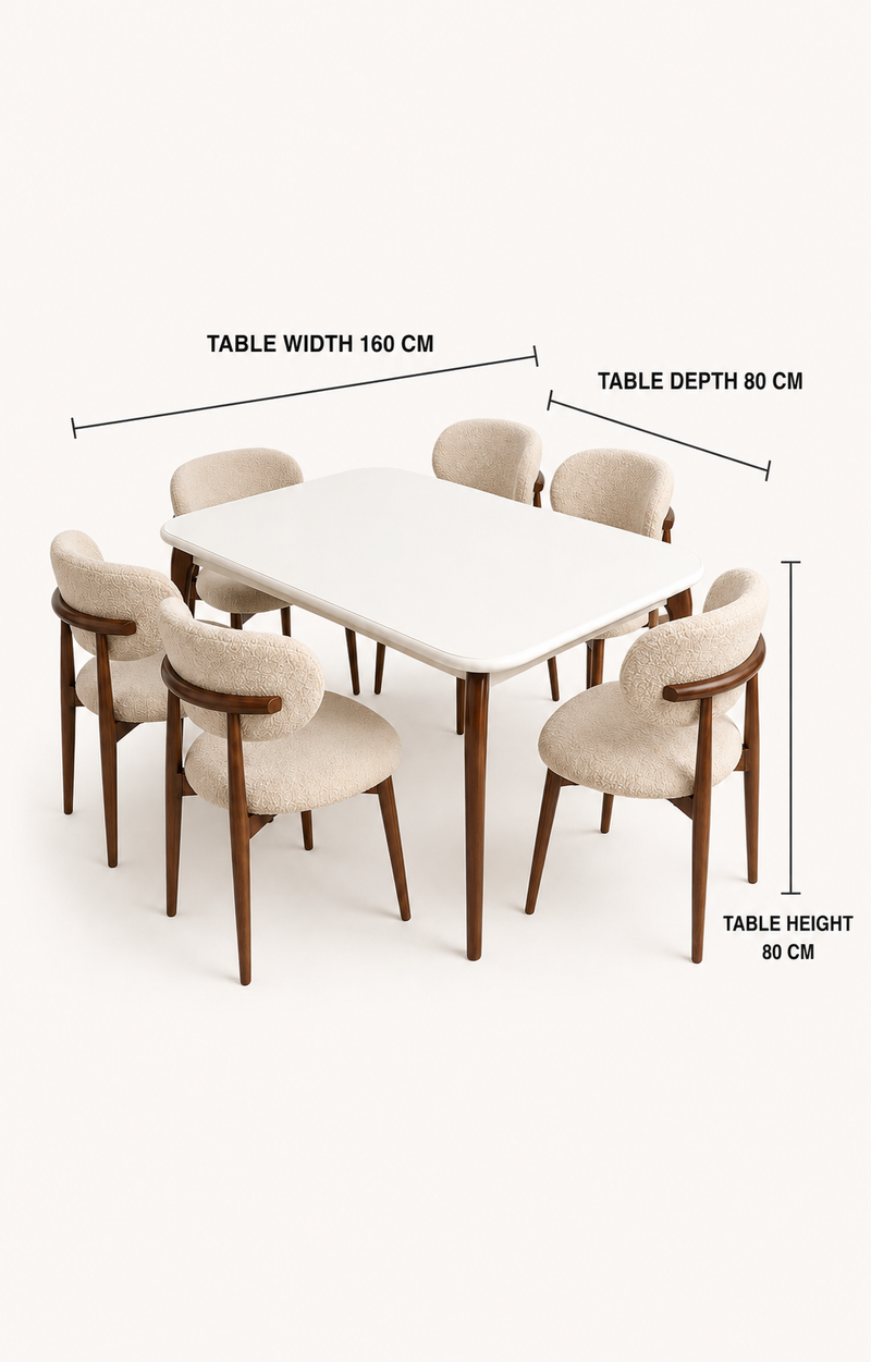 Vanna dining set dimensions